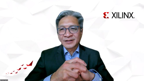 図1 オンライン会見で答えるXilinx CEOのVictor Peng��