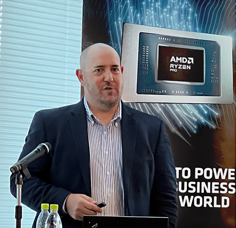 図1 AMD Commercial Client Business靆腑妊レクタ兼Worldwide MNC Segment LeaderのJustin Galton
